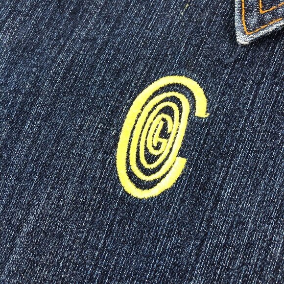 Coogi Denim Jacket Teen Youth Catch The Buzz Bumblebee Red Yellow Size XL - Picture 6 of 12